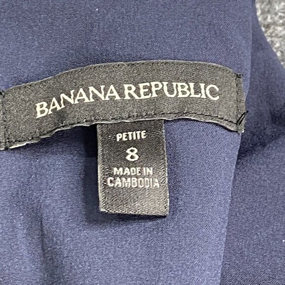 Banana Republic Dress Womens 8P Navy Shift Circle Lace Overlay Preppy Pockets - Picture 5 of 16